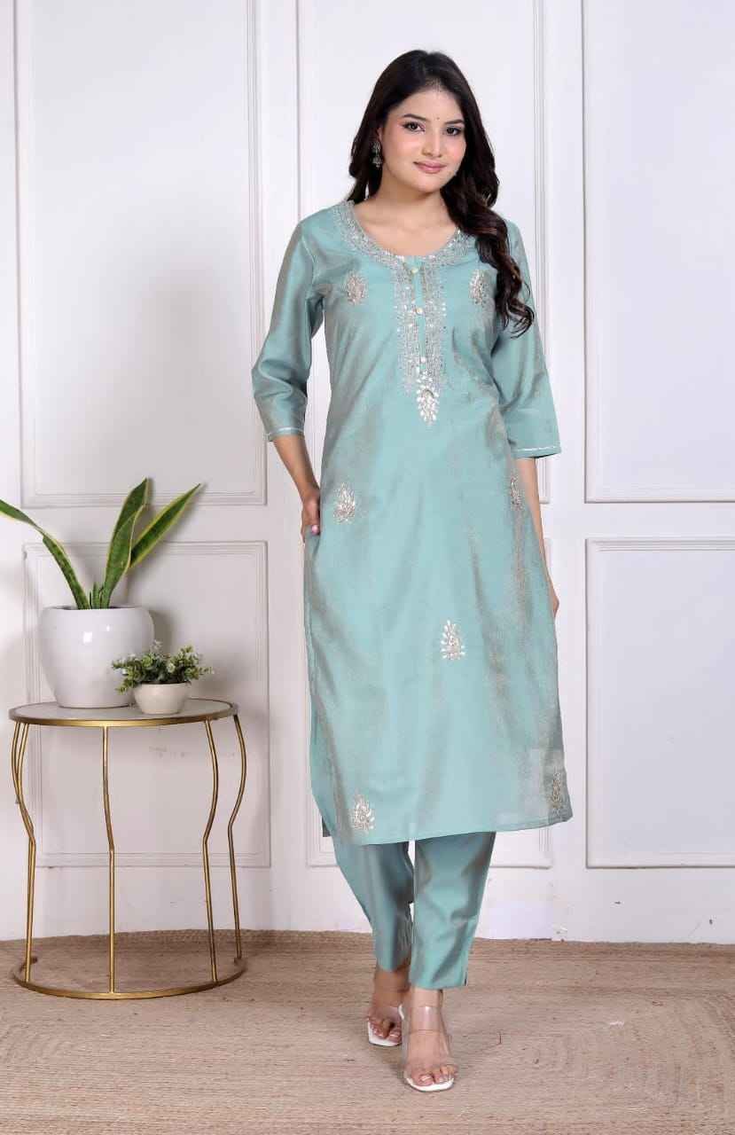 Powder blue pastel kurta set 